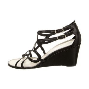 CHANEL CC interlock lambskin gladiator/cage sandal